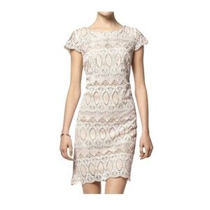 Eliza J White Sheath Mini Dress for Wedding Guests